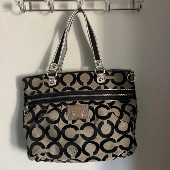 バッグ COACH Poppy Black Leather 2way Y2K Bag Y2K Coach Poppy Collection Glossy Black Patent Leather